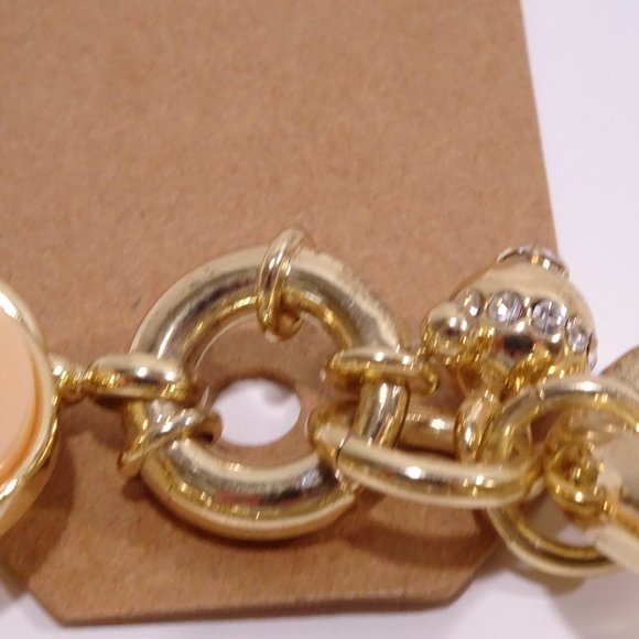 Lee Angel  Half-Moon Howlite and Steel bracelet NWT $198.00 Peach Neiman Marc - Picture 5 of 8